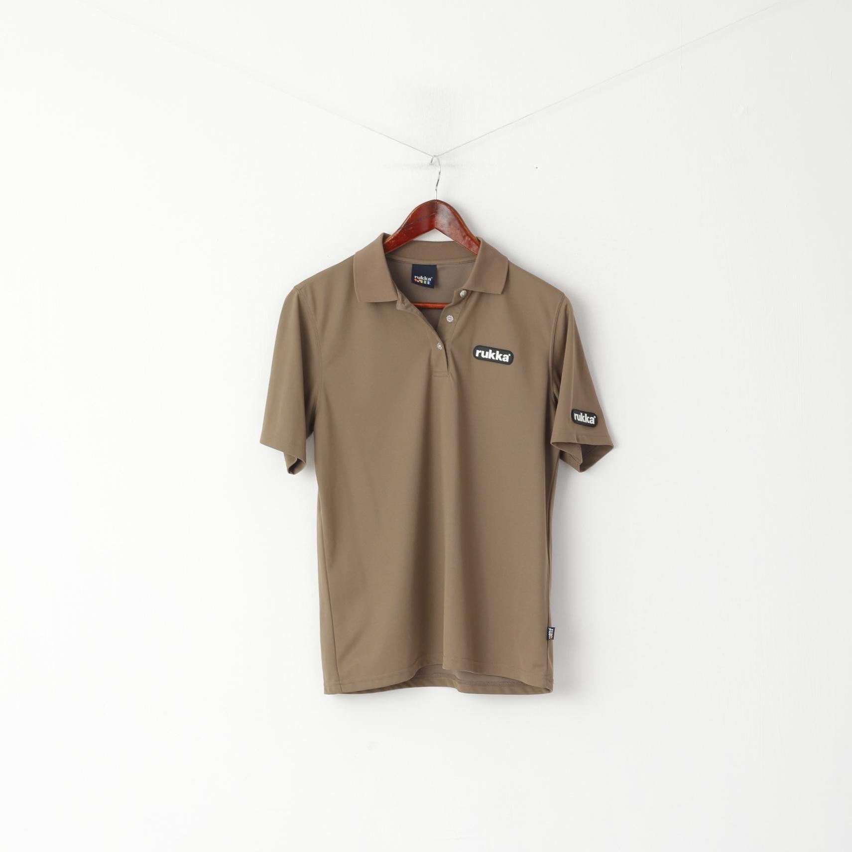 Polo Rukka da donna 44 XXL (L) Top da esterno a maniche corte con bottoni dettagliati marroni