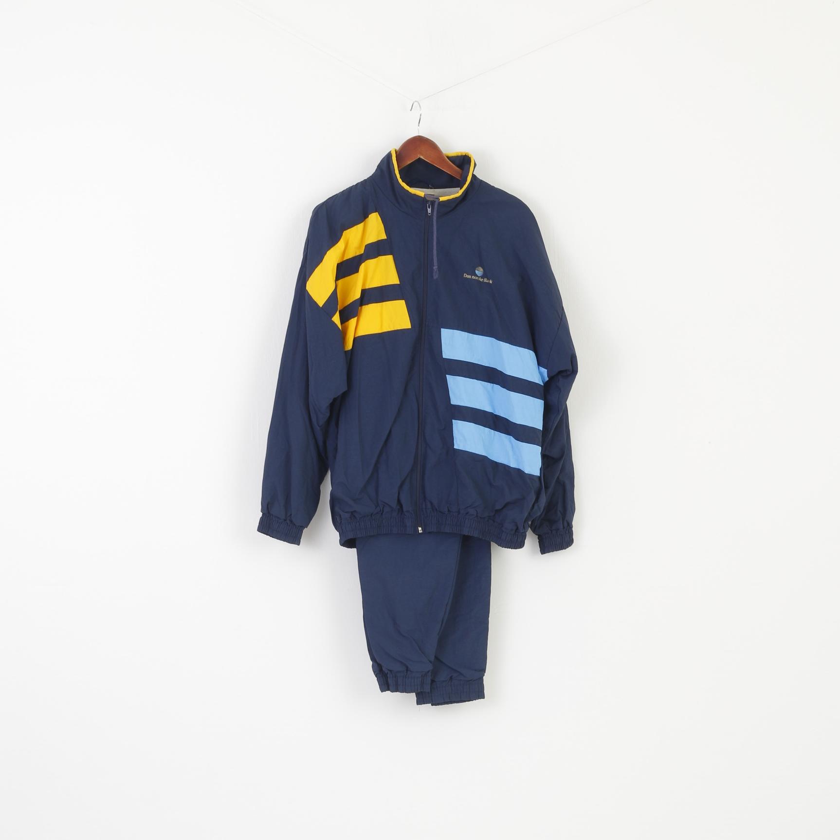 Ibo Design Men L Tracksuit Navy Nylon Du Pont Teflon Vintage Sportswear norske Bank Set