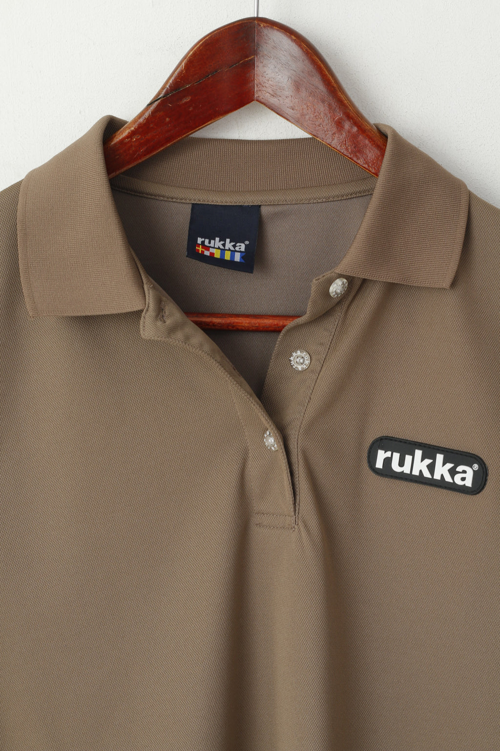 Polo Rukka da donna 44 XXL (L) Top da esterno a maniche corte con bottoni dettagliati marroni