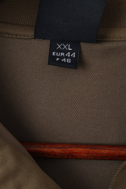 Rukka Women 44 XXL (L) Polo Shirt Brown Detailed Buttons Short Sleeve Outdoor Top