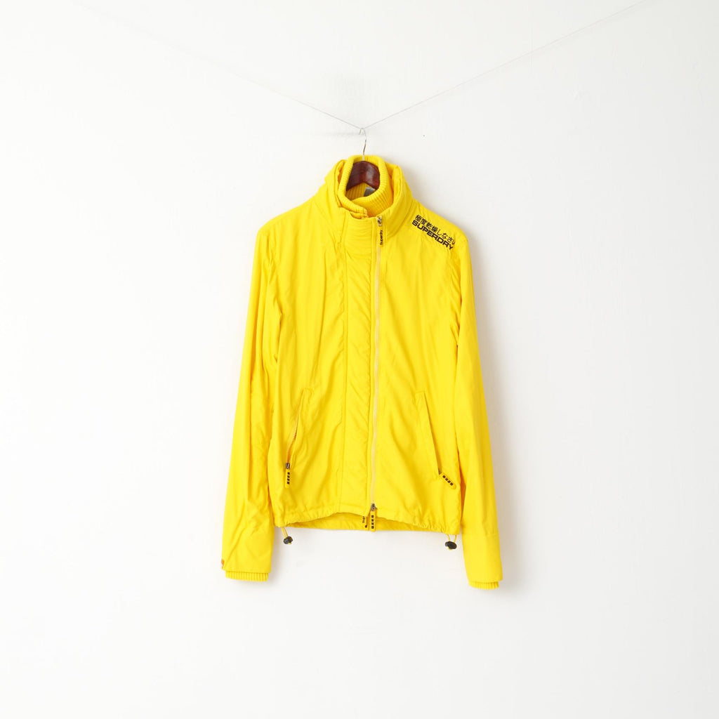 Superdry Women S Jacket Yellow Double Blacklabel Nylon 3 Zippers Lightweight Top