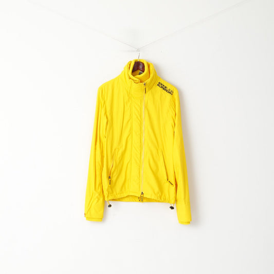 Superdry Women S Jacket Yellow Double Blacklabel Nylon 3 Zippers Lightweight Top