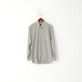 GANT Men L Casual Shirt Green Purple Check Cotton Comfy Poplin Long Sleeve Top