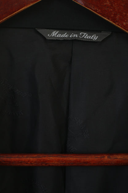 Paul & Shark Loro Piana Men 56 46 Blazer Black Wool Made in Italy Single Breasted Jacket