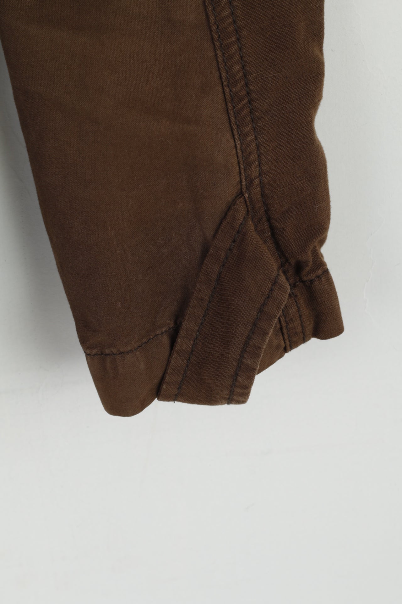 Timberland Women 38 10 S Jacket Brown Cotton Linen Blend Zip Up Top