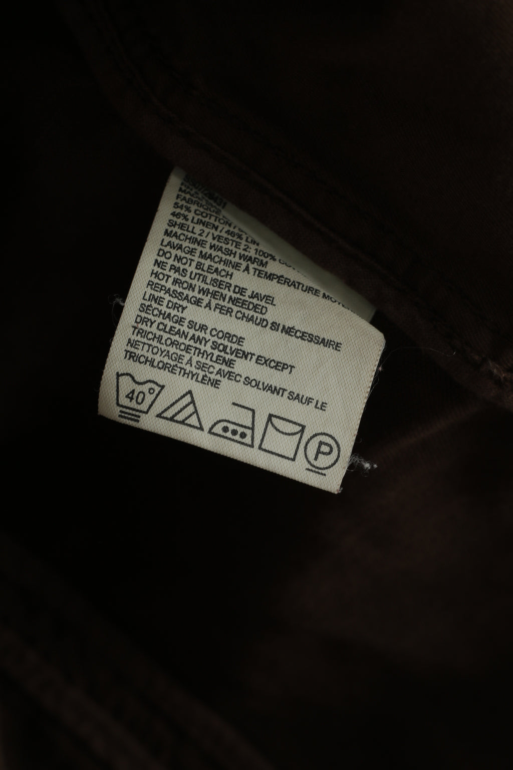 Timberland Women 38 10 S Jacket Brown Cotton Linen Blend Zip Up Top