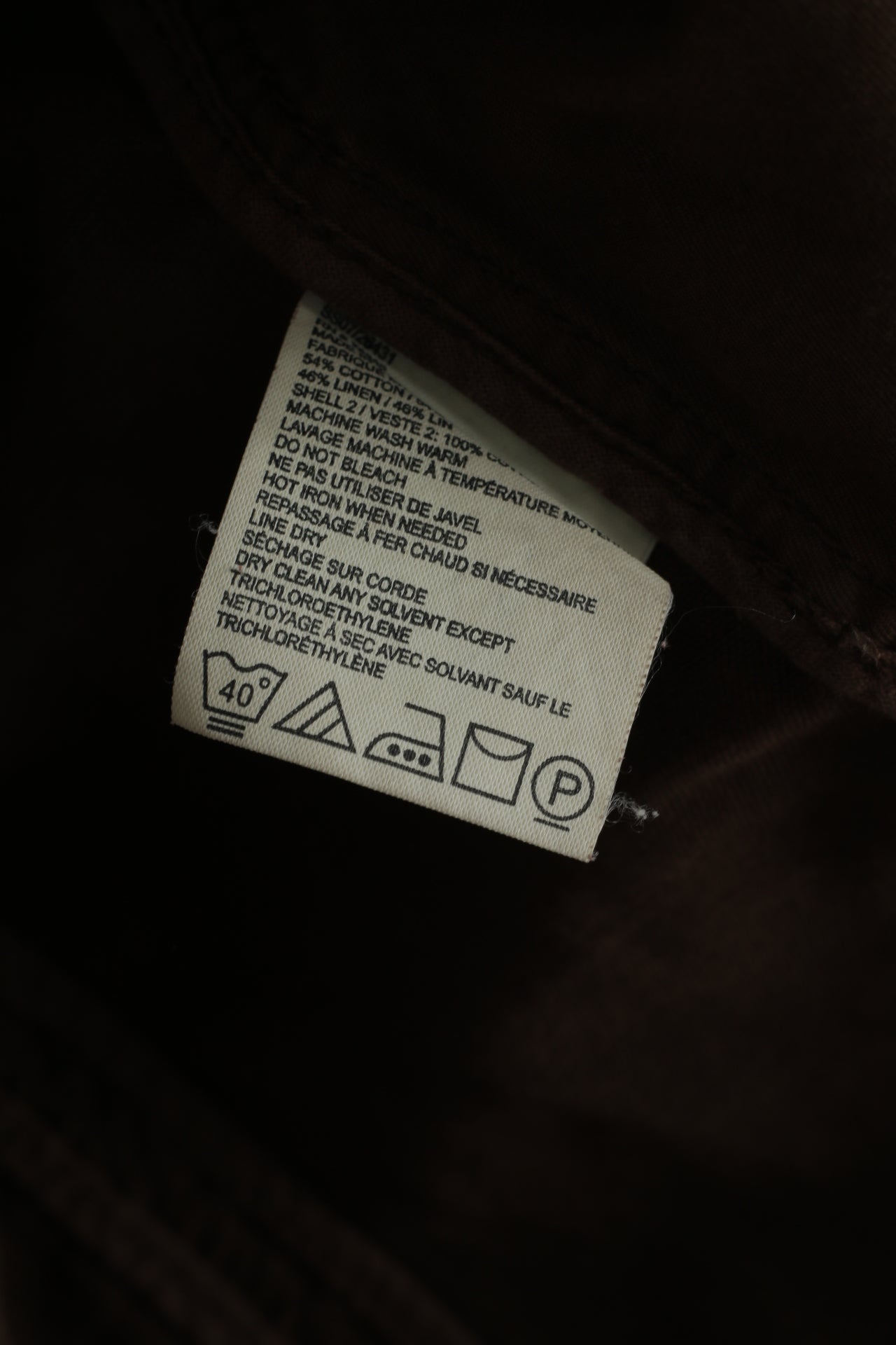 Timberland Women 38 10 S Jacket Brown Cotton Linen Blend Zip Up Top