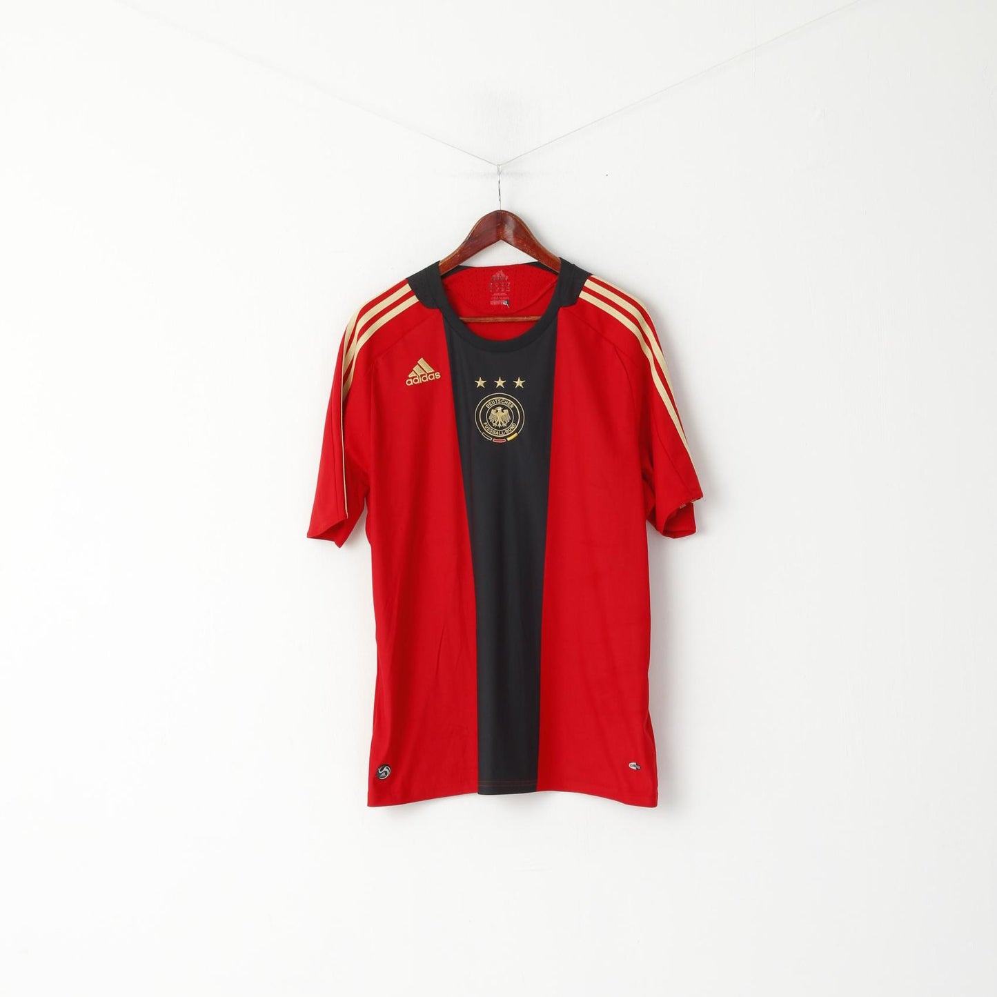 Maglia Adidas da uomo XL rossa Deutscher Fussball Bund maglia da calcio vintage