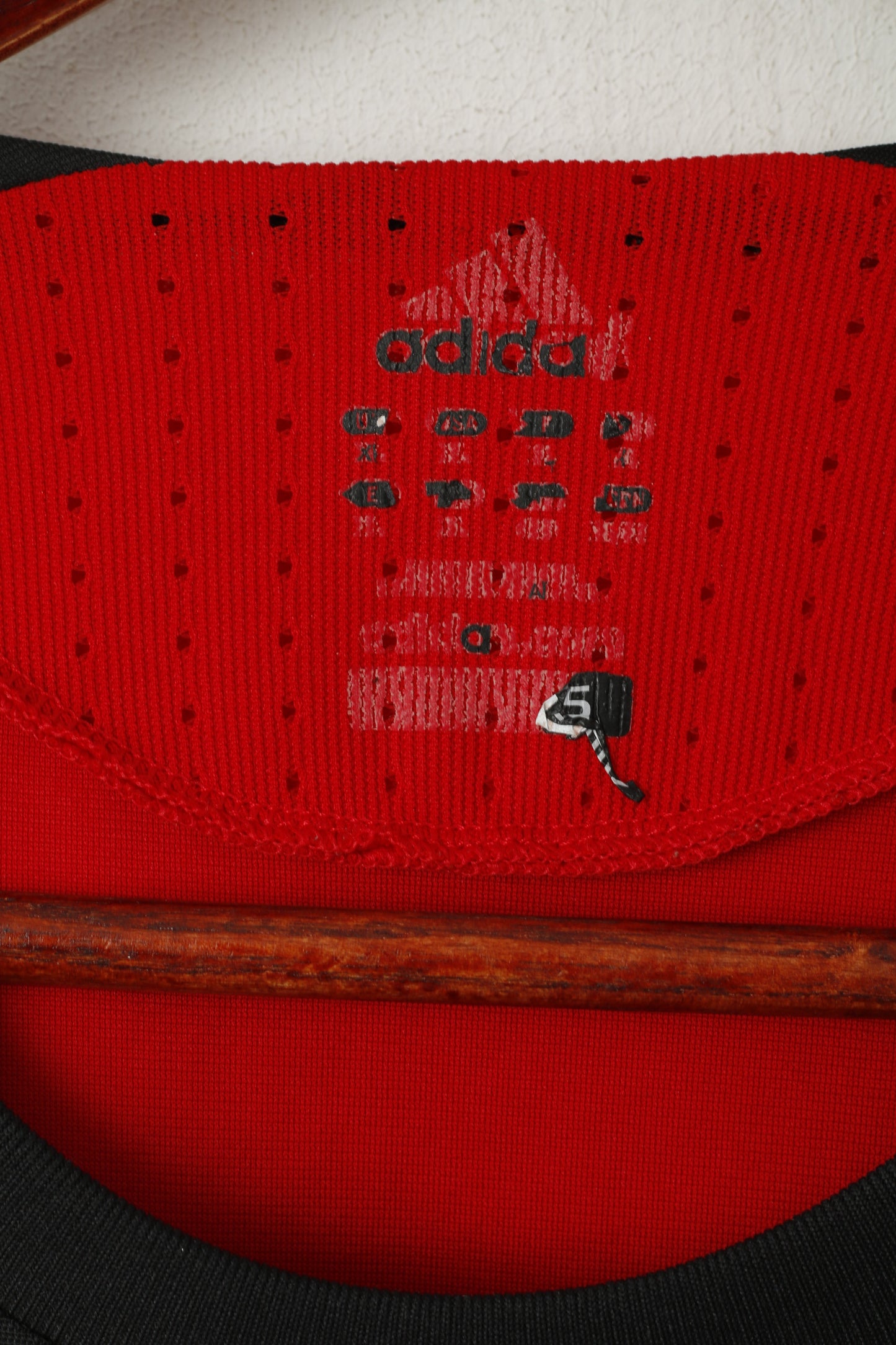 Adidas Hommes XL Chemise Rouge Deutscher Fussball Bund Football Vintage Jersey Top
