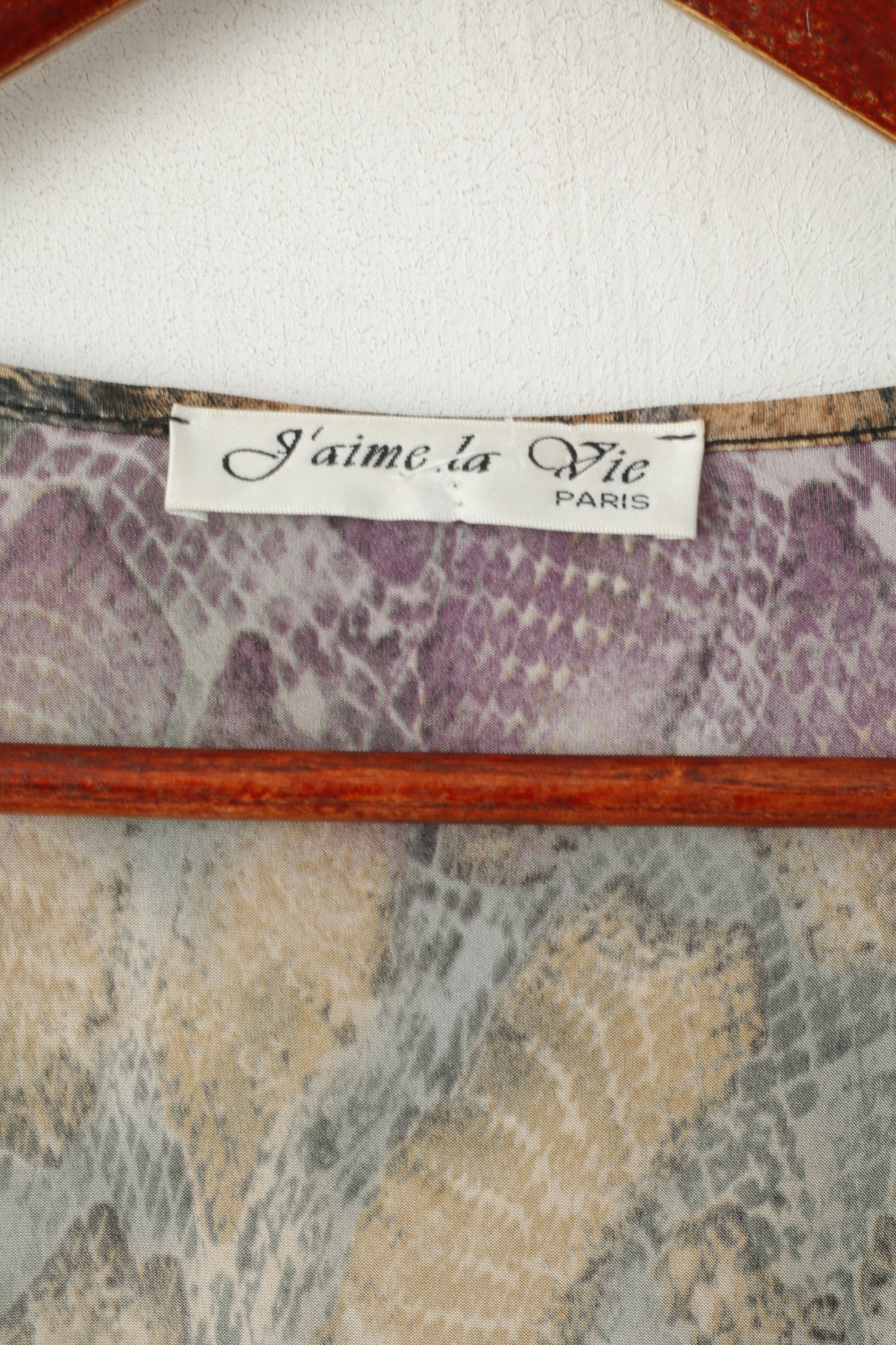 J'aime la vie Women 2 S Midi Dress Purple Snake Buggy Robe Made in France