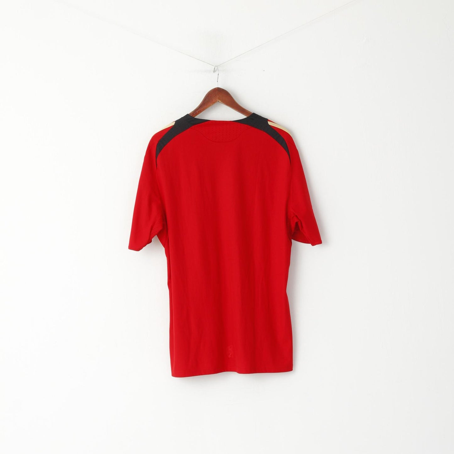 Adidas Hommes XL Chemise Rouge Deutscher Fussball Bund Football Vintage Jersey Top