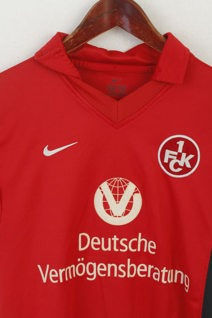 Nike FCK 1 Polo XS pour Homme Rouge Vintage Kaiserslautern Football Home Jersey Top