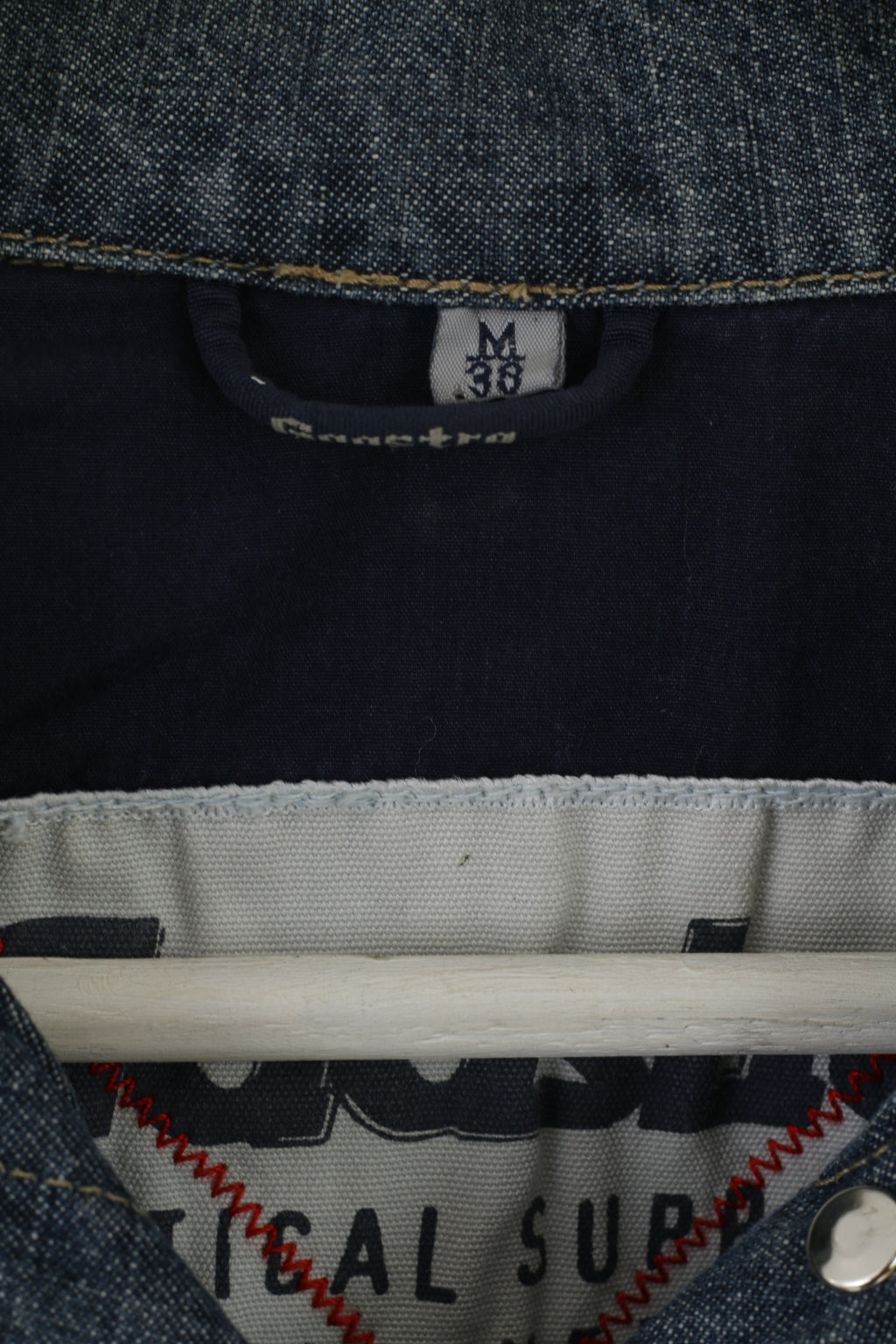 Gaastra Donna 38 M Giacca Jeans Blu Corta in Cotone Sporco Ricamato Top