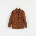 Nouveau Morrican Womens M Jacket Brown Shiny Rembourré Full Zipper Classic Top