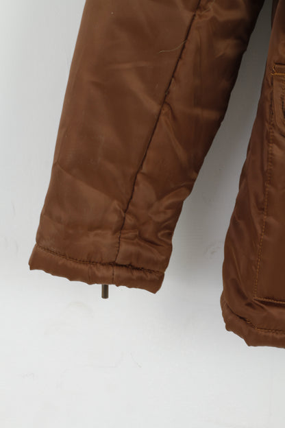 Nouveau Morrican Womens M Jacket Brown Shiny Rembourré Full Zipper Classic Top