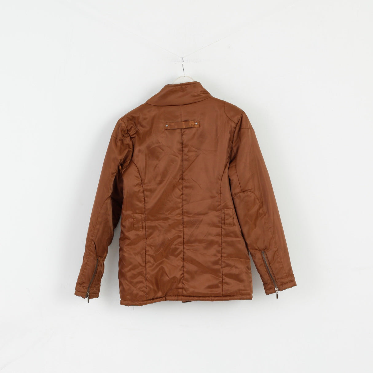 Giacca M da donna New Morrican Top classico marrone imbottito lucido con cerniera intera