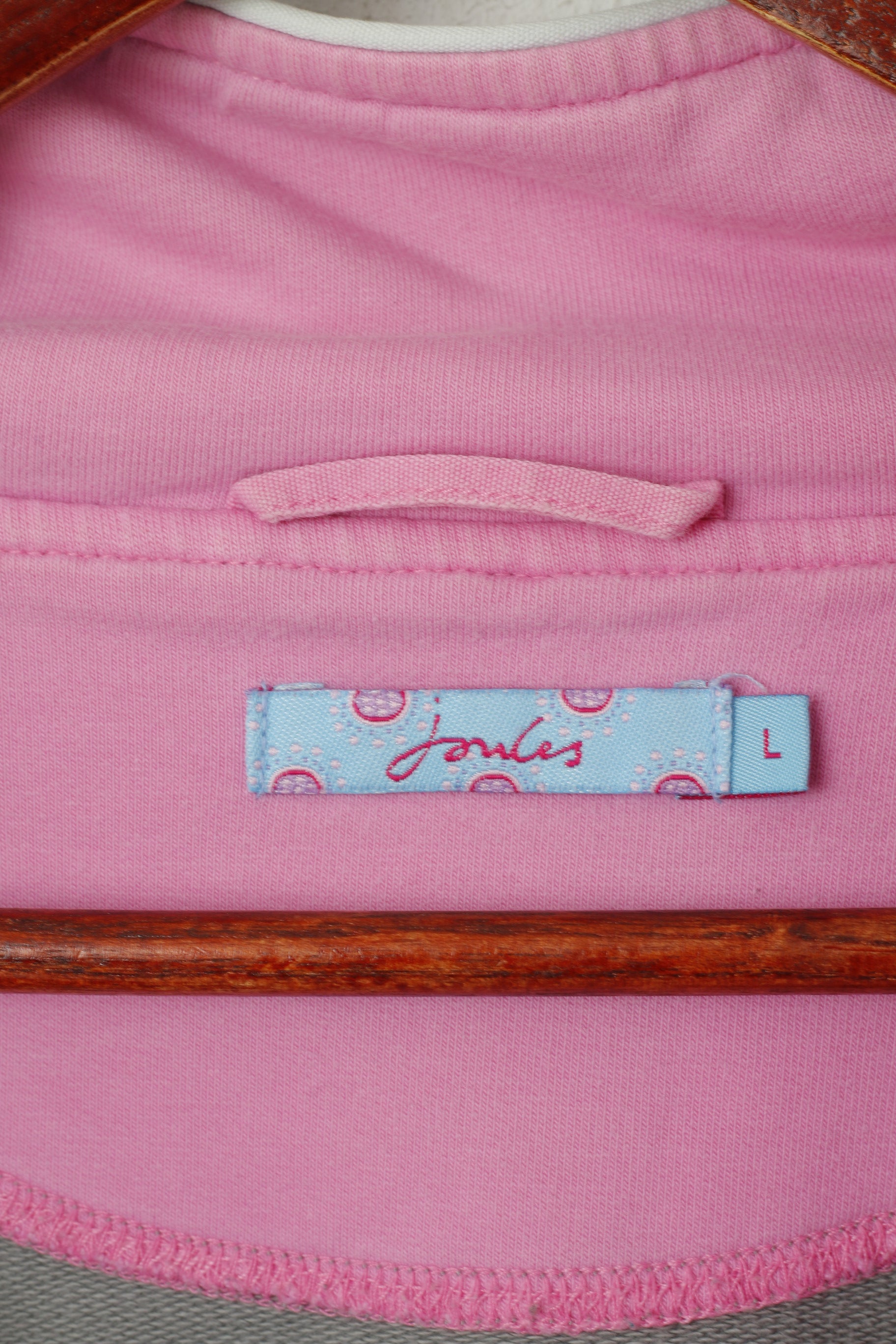 Joules Women L Sweatshirt Gris Coton Zip Cou Poches #3 Pull Top