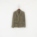 Giacca Le Chateau da donna XL Blazer con spalline monopetto vintage in pelle scamosciata verde