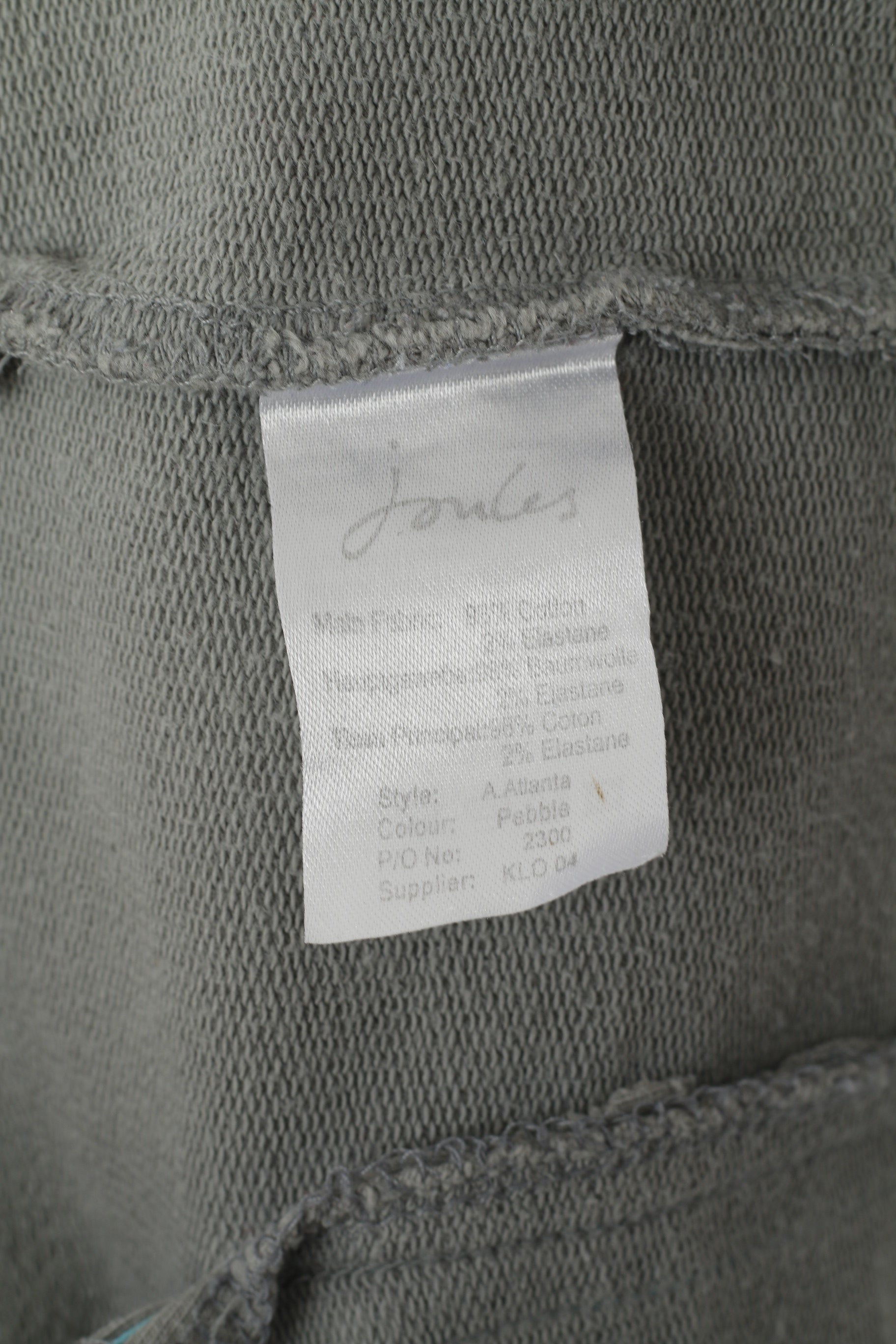 Joules Women L Sweatshirt Gris Coton Zip Cou Poches #3 Pull Top