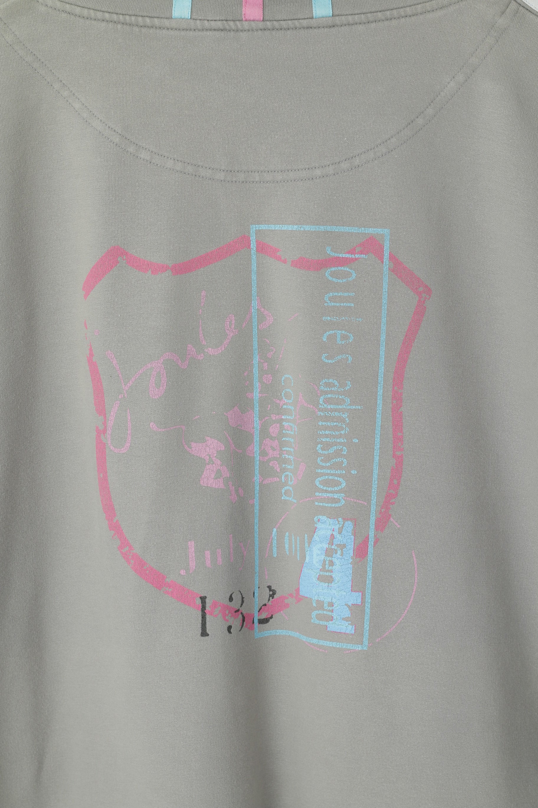 Joules Women L Sweatshirt Gris Coton Zip Cou Poches #3 Pull Top