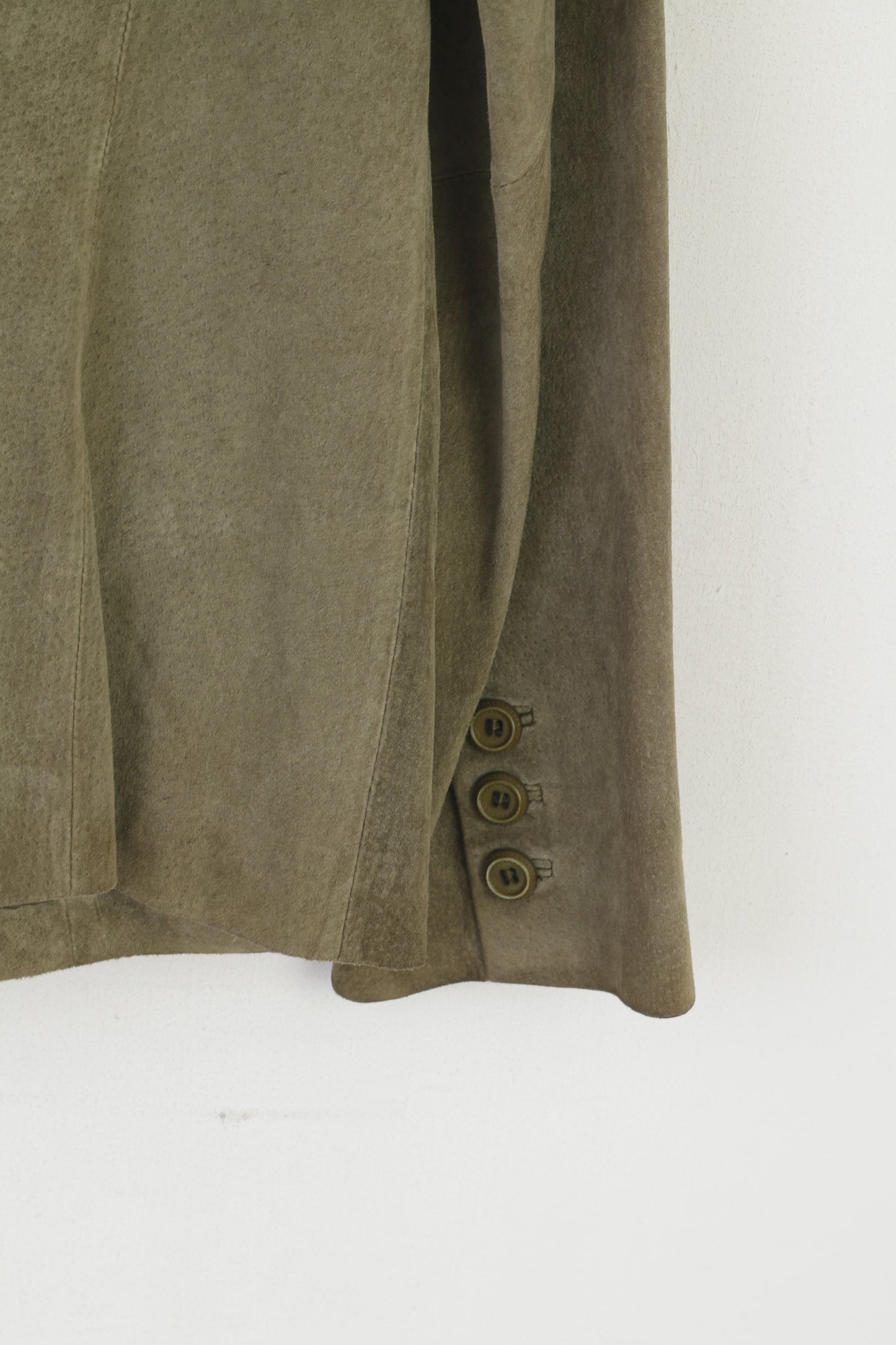 Le Chateau Women XL Jacket Green Suede Vintage Single Breasted Shoulder Pads Blazer