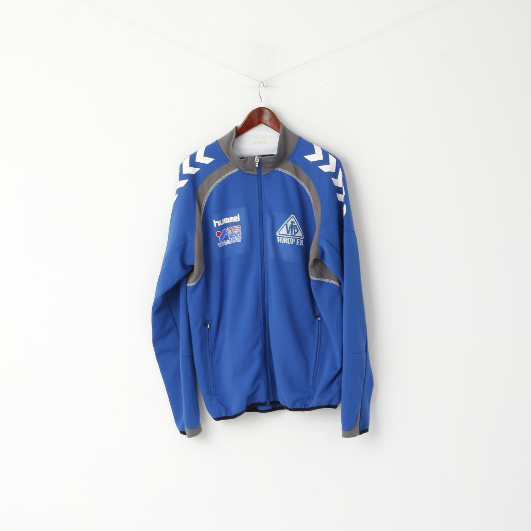 Hummel Men L Sweatshirt Bleu Fermeture Éclair Complète Vorup FB Boldklub Football Track Top