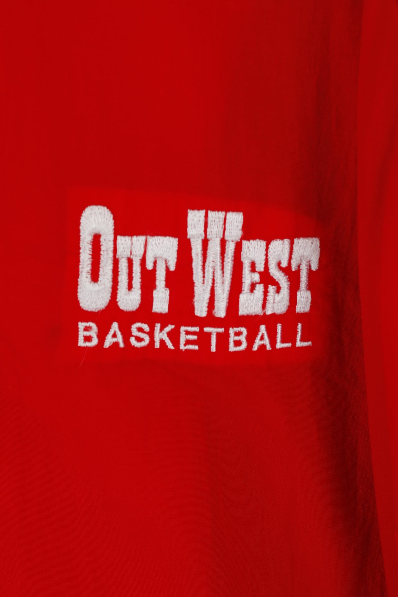 Giacca Nike Team Uomo L Giacca rossa in nylon Out West Basket Activewear Top con cerniera