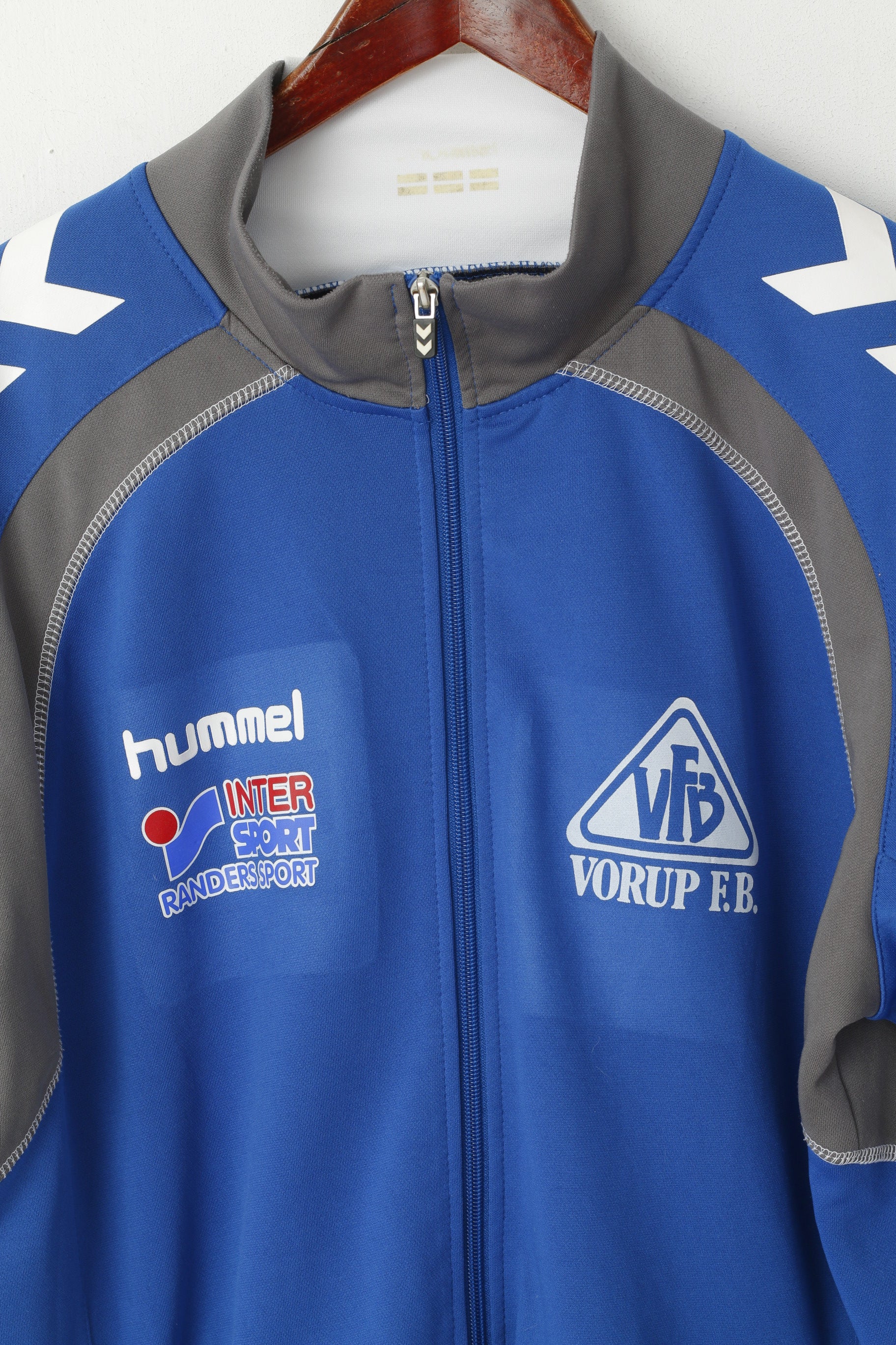 Hummel Men L Sweatshirt Bleu Fermeture Éclair Complète Vorup FB Boldklub Football Track Top