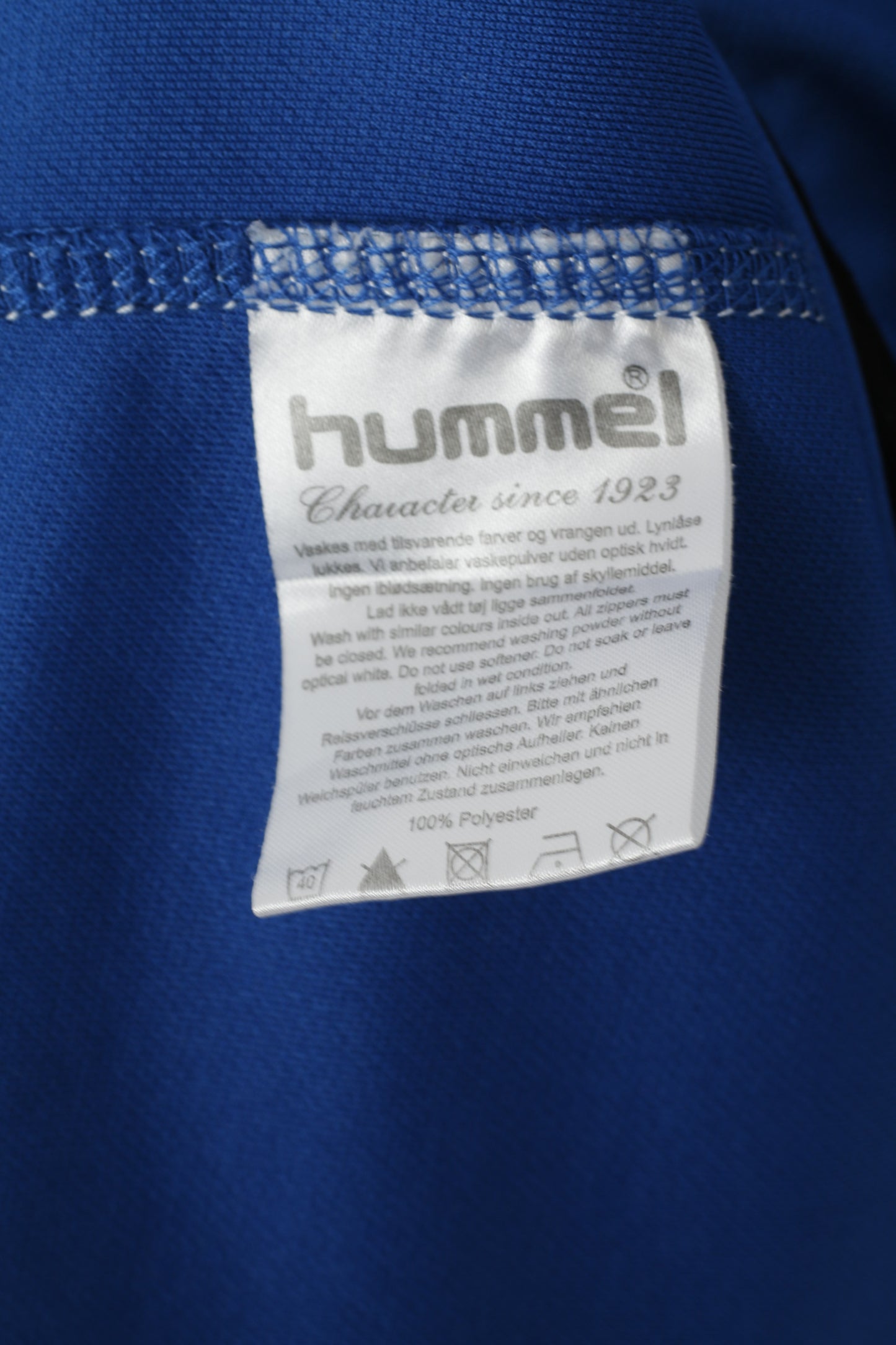 Hummel Men L Sweatshirt Blue Full Zipper Vorup FB Boldklub Football Track Top