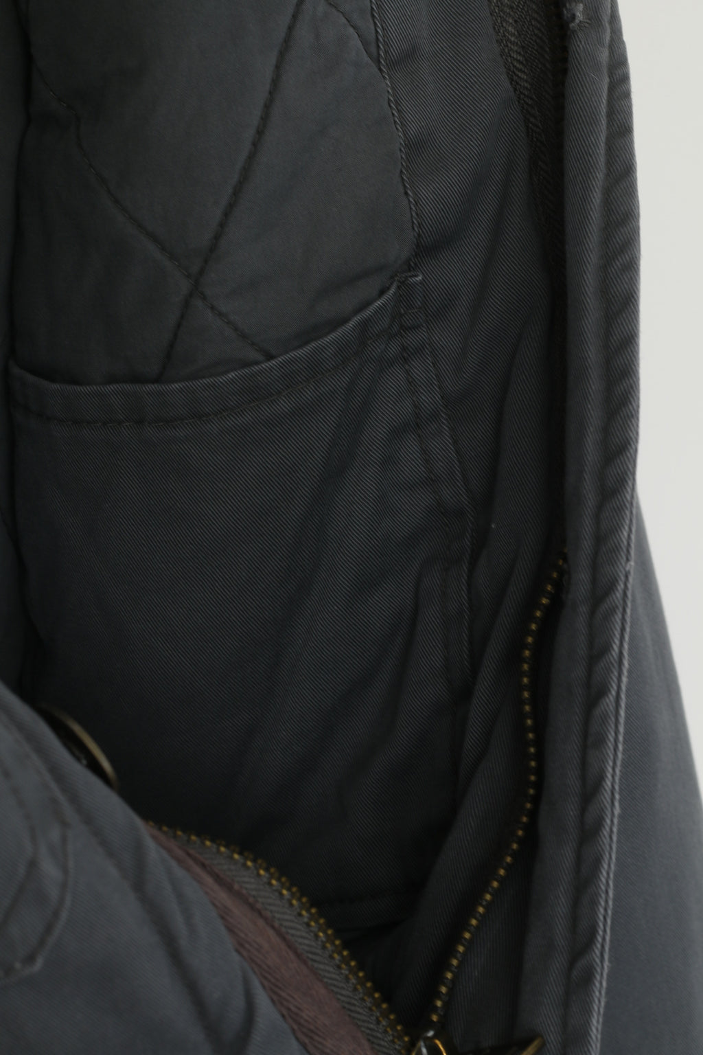 FILA Giacca da uomo XL (M) Tasche militari imbottite in cotone grigio con cerniera completa Top classico