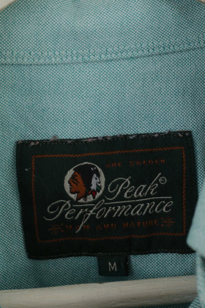Camicia casual Peak Performance da donna M. Top naturale a maniche lunghe in cotone verde