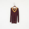 Khujo Donna L (M) Maglione lungo Maglione a tunica slim fit in maglia vintage in cotone marrone rossiccio