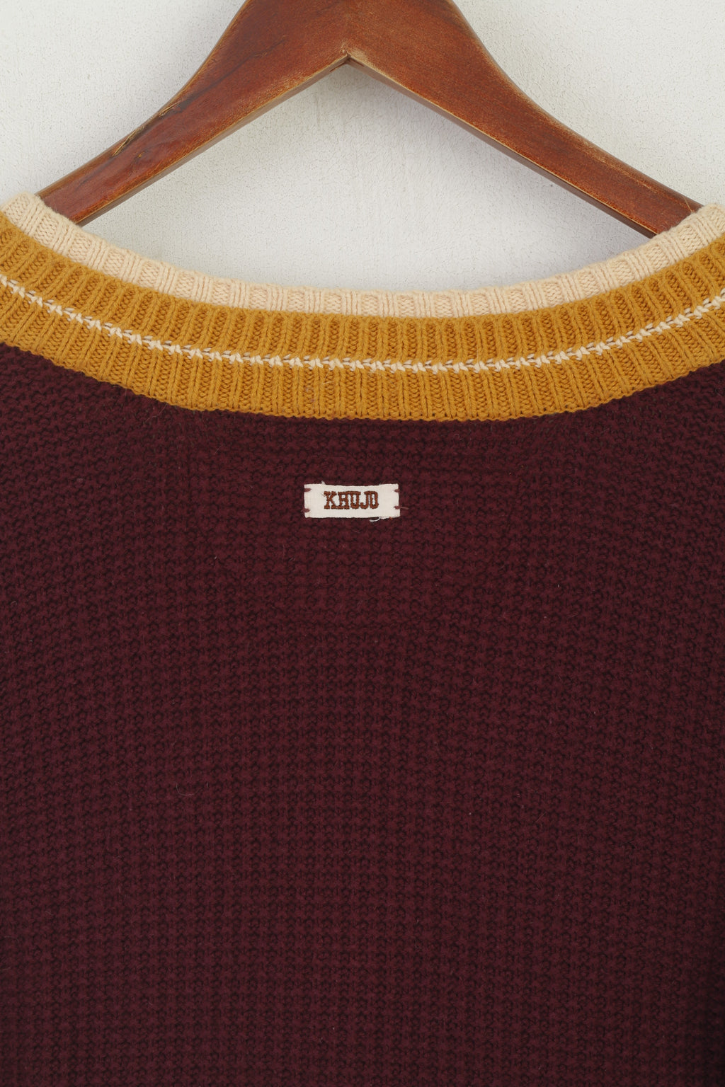 Khujo Femme L (M) Pull Long Marron Coton Vintage Tricot Slim Fit Tunique Pull