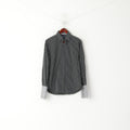 GAP Men S Formal Shirt Black Cotton Striped Cuff Long Sleeve Fitted Premium Top