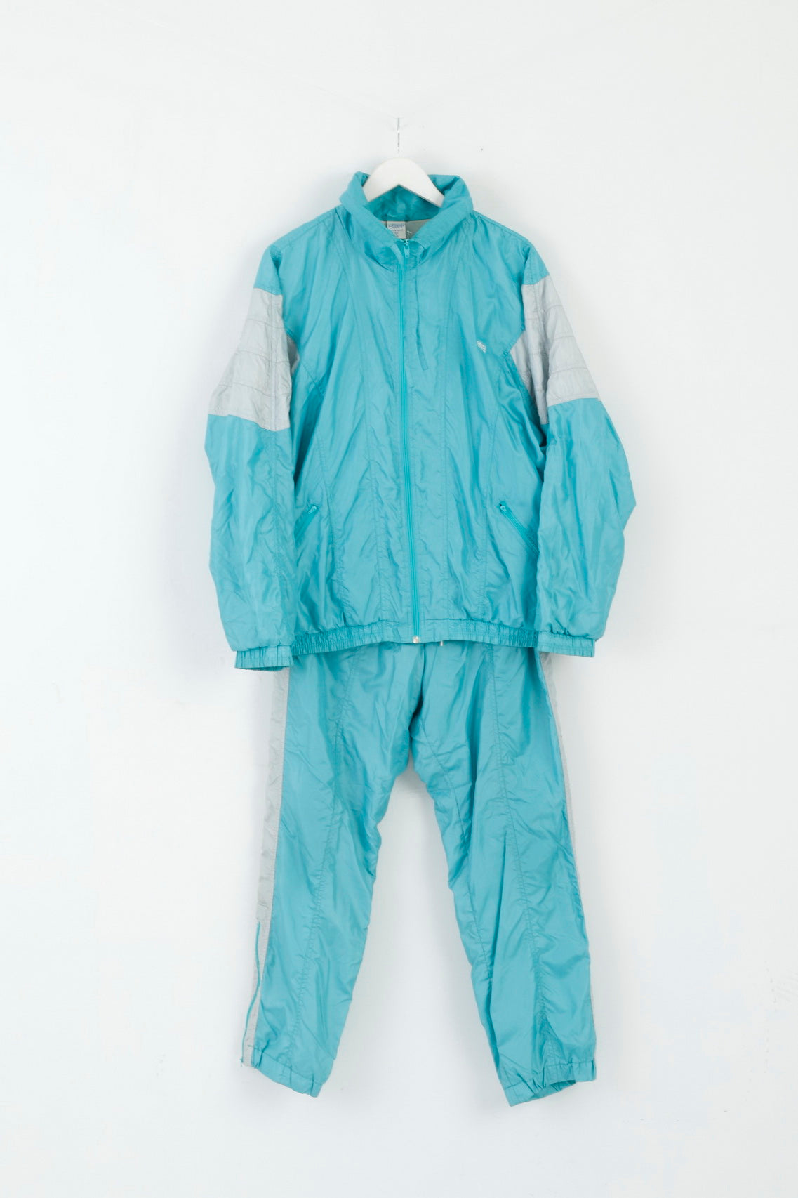 Etirel Le Sportif Womens D 46 XL Tracksuit Vintage '90 Shiny Green Nylon Track Set