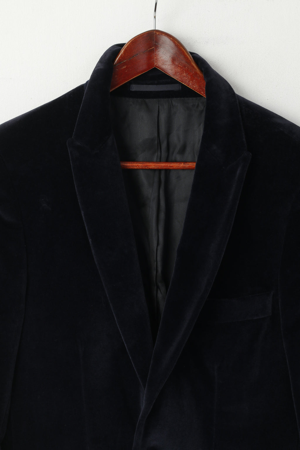 Mads Norgaard Copenhagen Men 48 38 S Blazer Navy Velvet Shiny Single Breasted Jacket