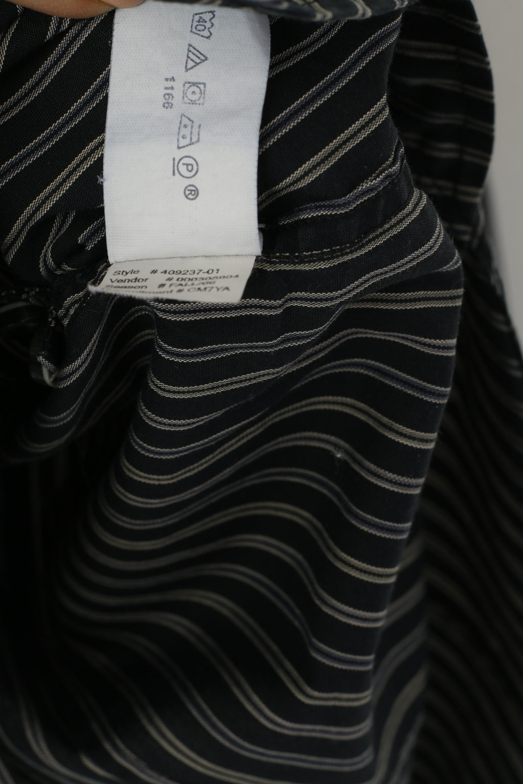 GAP Men S Formal Shirt Black Cotton Striped Cuff Long Sleeve Fitted Premium Top