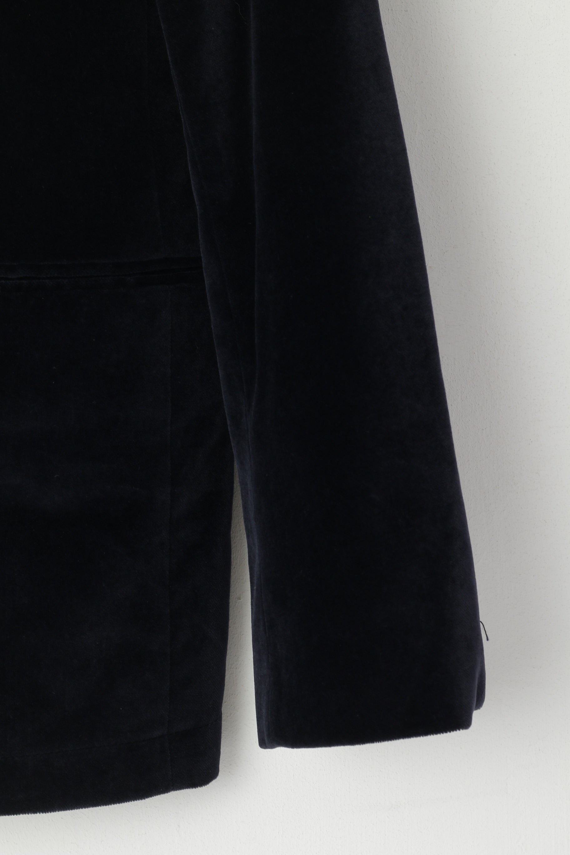 Mads Norgaard Copenhagen Men 48 38 S Blazer Navy Velvet Shiny Single Breasted Jacket