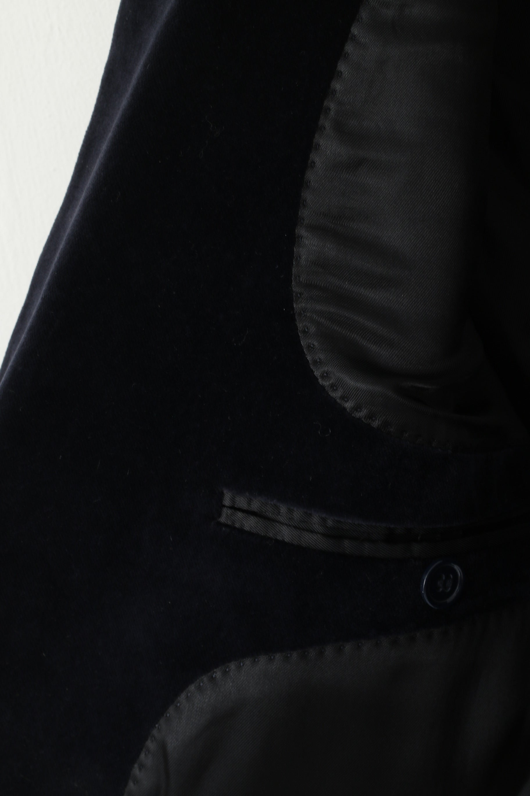 Mads Norgaard Copenhagen Men 48 38 S Blazer Navy Velvet Shiny Single Breasted Jacket