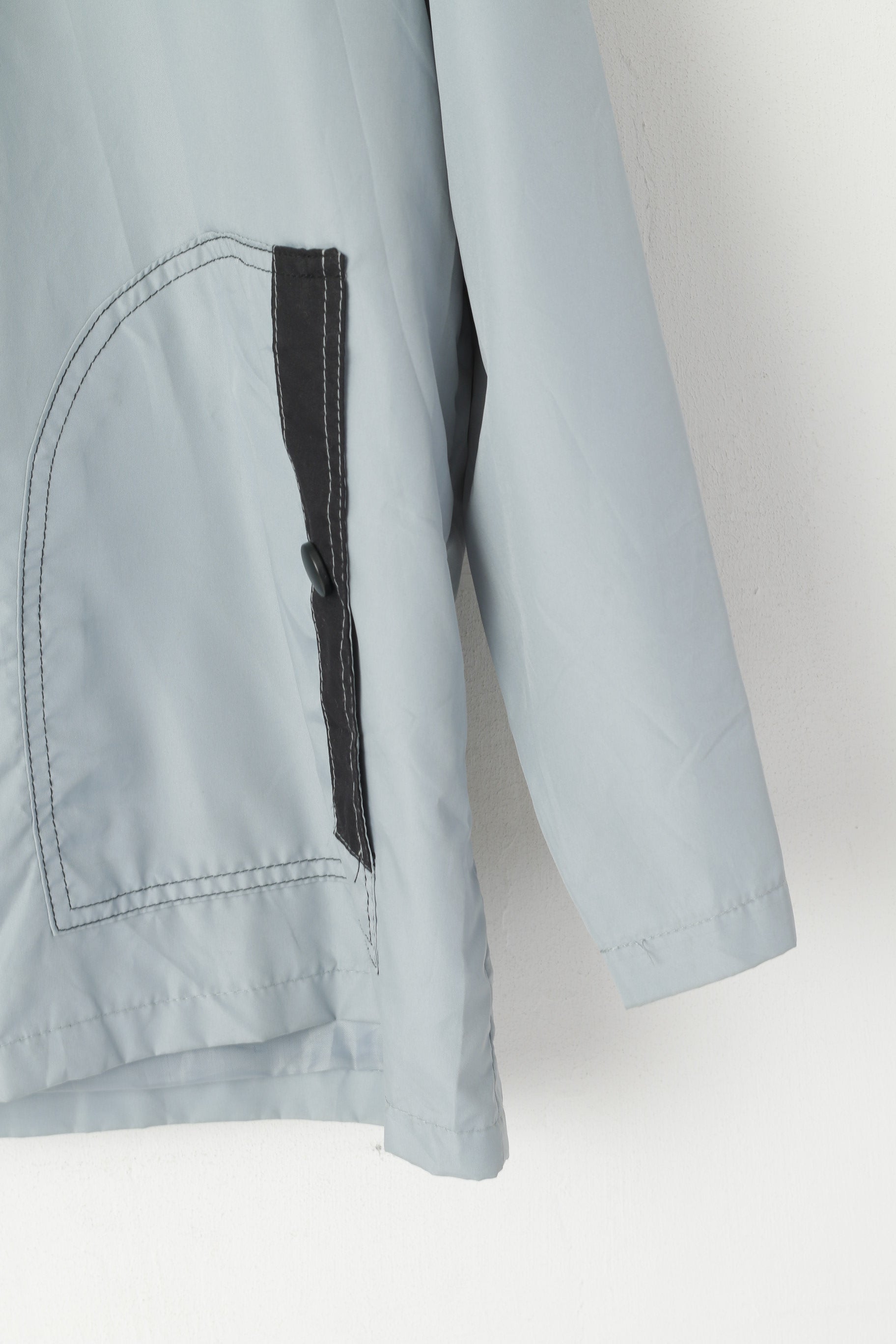 Anne Lancay Femmes L Veste Bleu Léger Fermeture Éclair Complète Marine Top