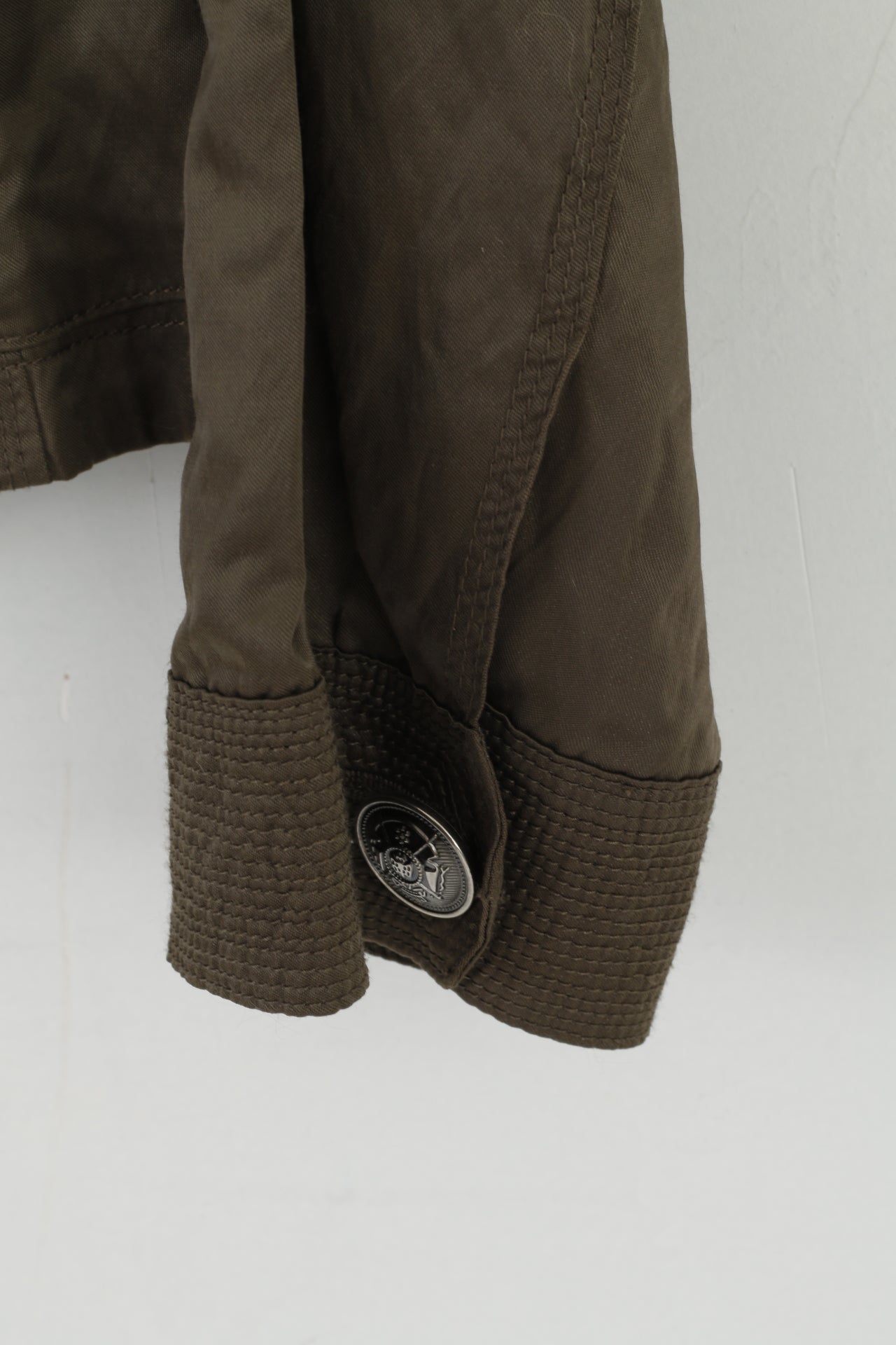 Marc Aurel Women 42 Jacket Blazer Shiny Khaki Single Breasted Top