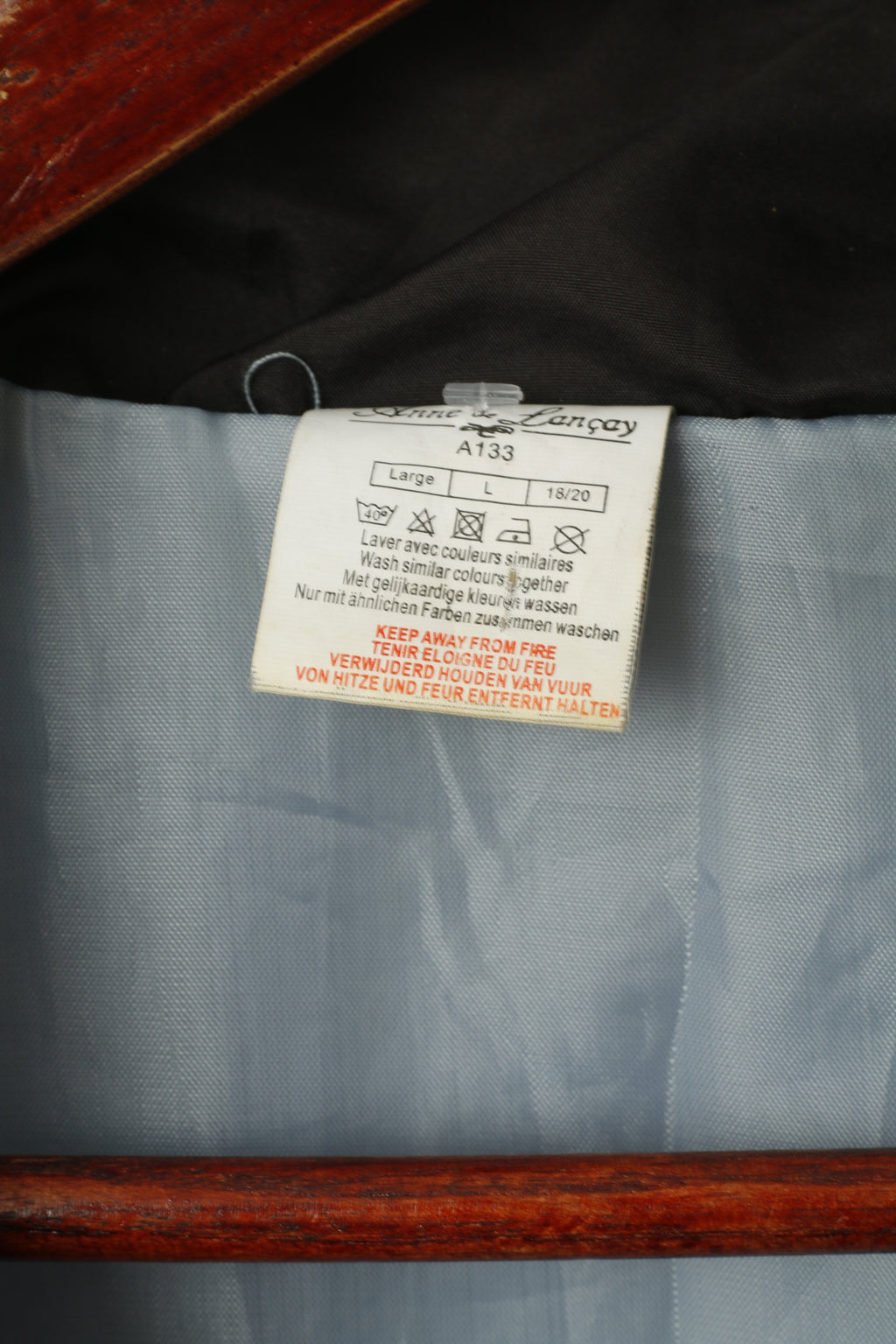 Anne Lancay Femmes L Veste Bleu Léger Fermeture Éclair Complète Marine Top