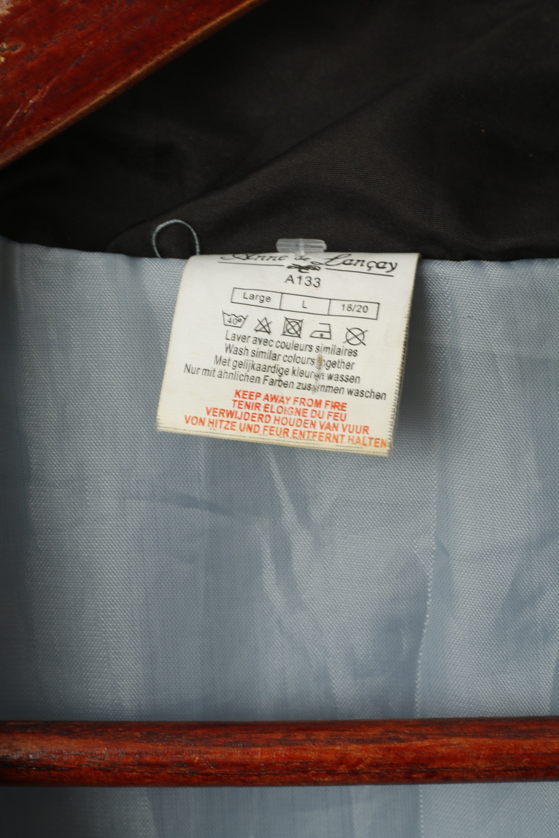 Anne Lancay Femmes L Veste Bleu Léger Fermeture Éclair Complète Marine Top
