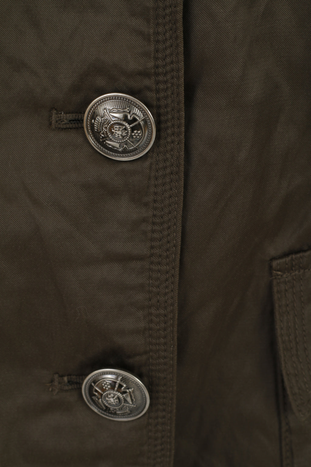 Marc Aurel Women 42 Jacket Blazer Shiny Khaki Single Breasted Top