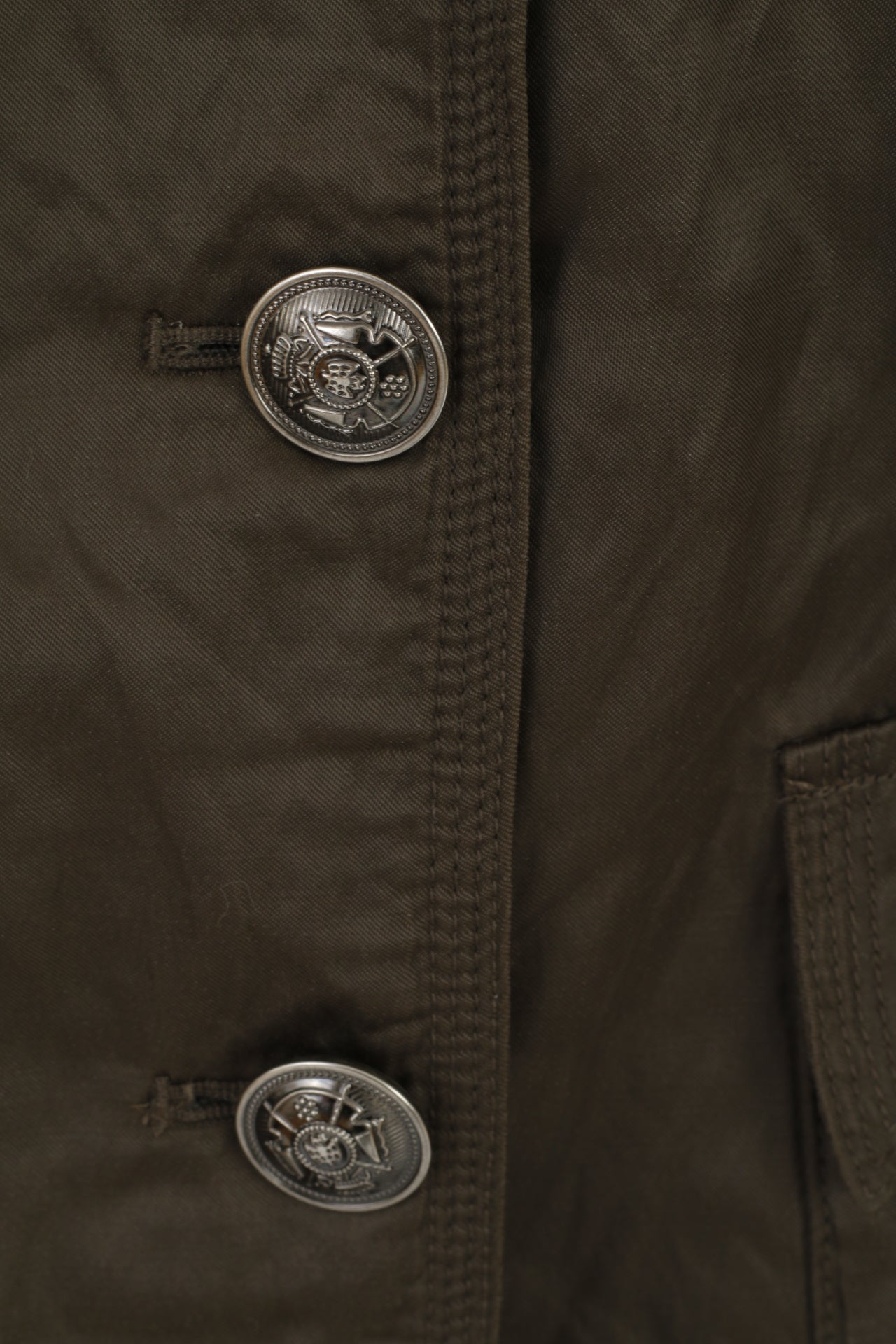 Marc Aurel Women 42 Jacket Blazer Shiny Khaki Single Breasted Top