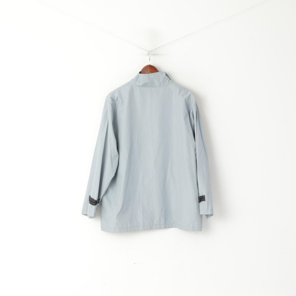 Anne Lancay Femmes L Veste Bleu Léger Fermeture Éclair Complète Marine Top