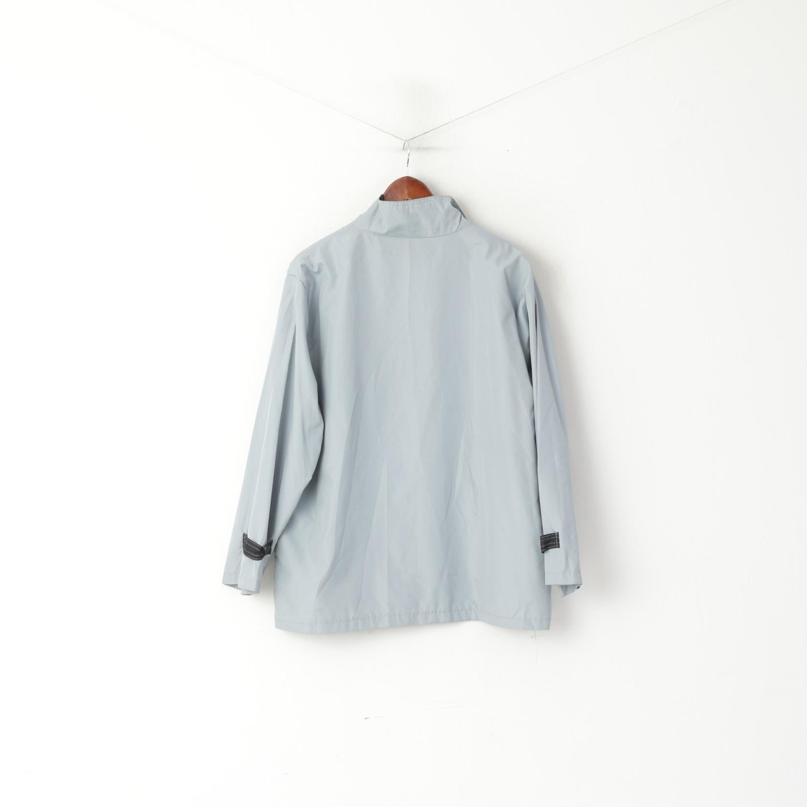 Anne Lancay Femmes L Veste Bleu Léger Fermeture Éclair Complète Marine Top