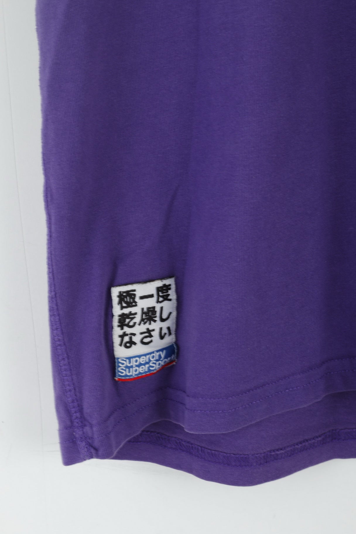 Superdry Mens M T-Shirt Purple Cotton Graphic #3 Slim Fit Top
