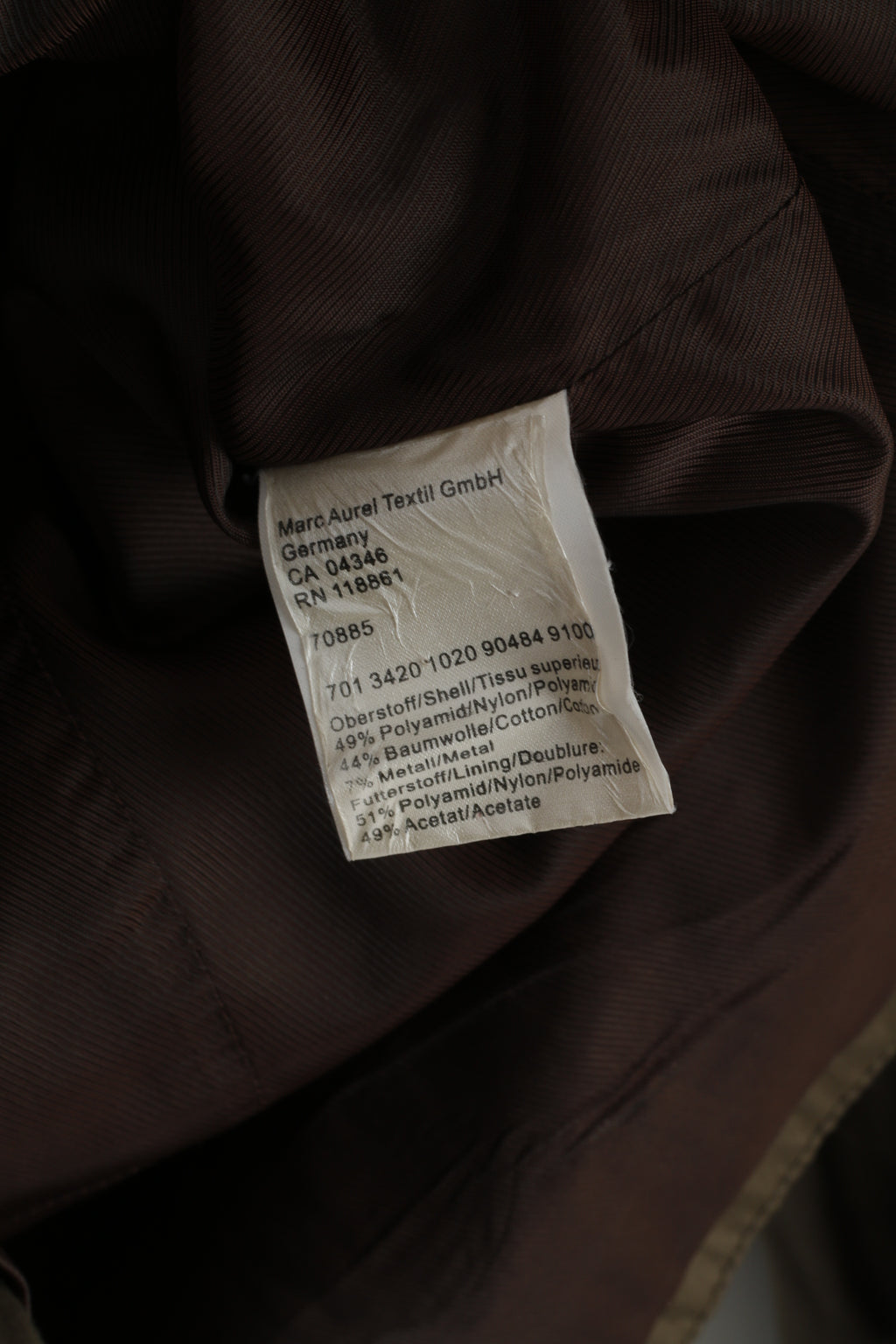 Marc Aurel Women 42 Jacket Blazer Shiny Khaki Single Breasted Top