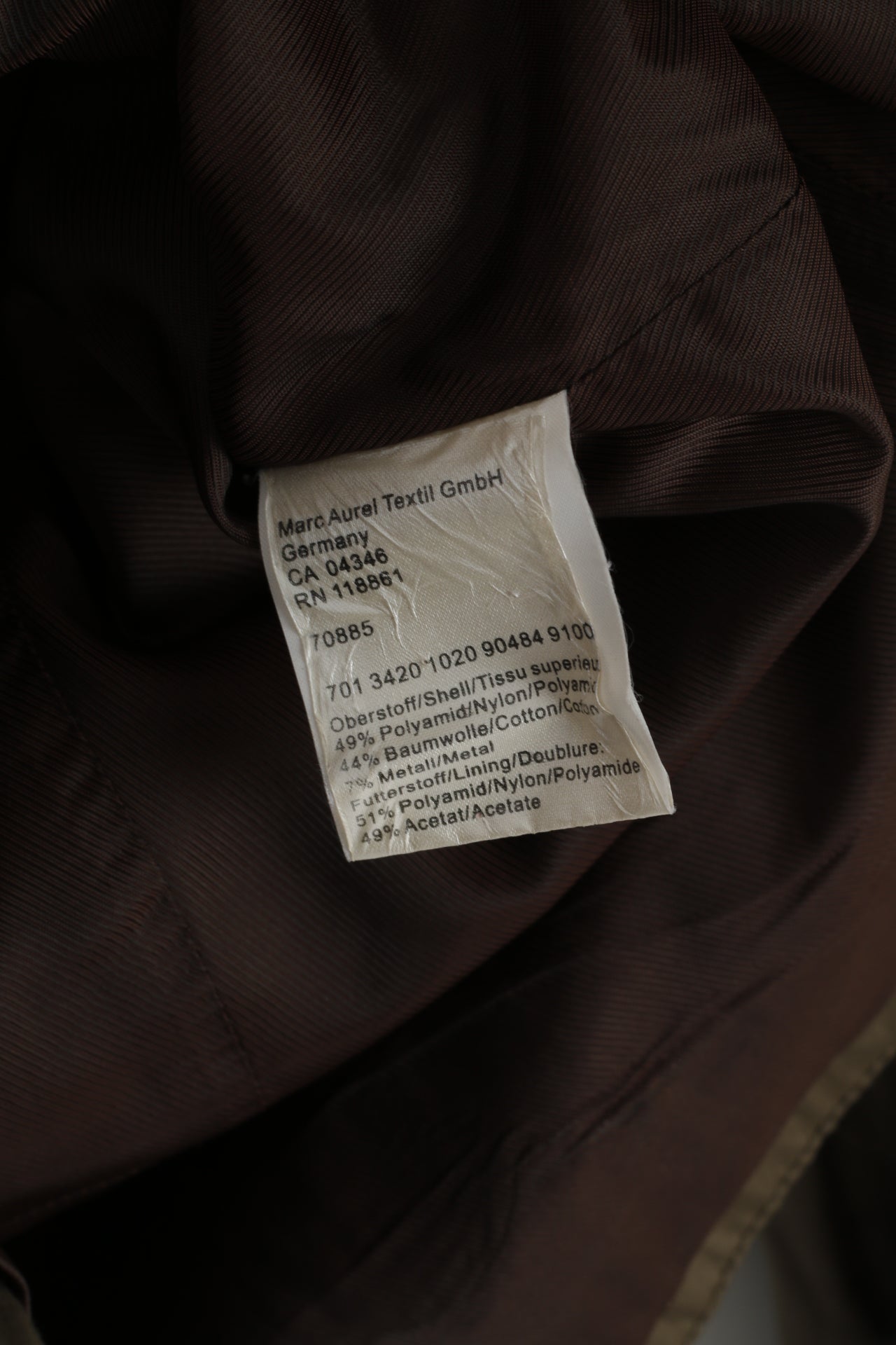 Marc Aurel Women 42 Jacket Blazer Shiny Khaki Single Breasted Top